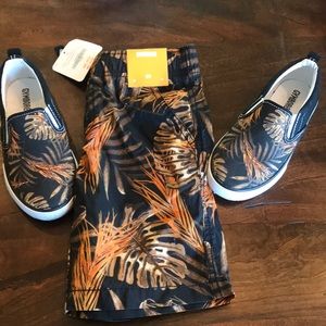 Gymboree shorts and shoes safari print